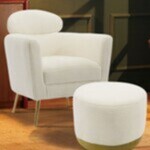 Sofa+hocker teddy boucle Beige, 2025